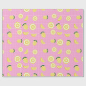 ピンクイエローレモンAmalfiイタリア1 ラッピングペーパー (フラット)