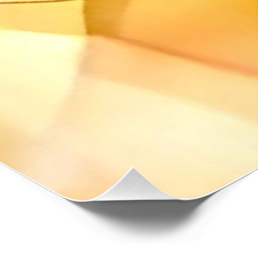 ピンクイエローローズウォーター色スタイル光沢ポスター ポスター (コーナー)