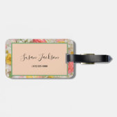 ピンクイエローローズズフローラカスタム ラゲッジタグ (裏面横)