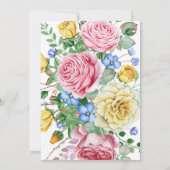 ピンクイエローローズズフローラ結婚式招待状 招待状 (裏面)