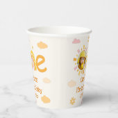 ピンクイエローワンサン誕生日ガールパーティー写真 紙コップ (右)