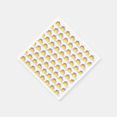 ピンクイエロー層ハッピーバースデーケーキスライスキャンドル スタンダードカクテルナプキン (角)