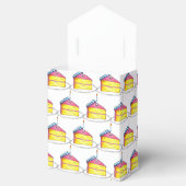 ピンクイエロー層ハッピーバースデーケーキスライスキャンドル フェイバーボックス (オープン)