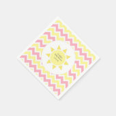 ピンクイエロー私のサンシャインテーマパーティー スタンダードカクテルナプキン (角)