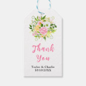 ピンクイエロー結婚フローラありがとう ギフトタグ (正面)