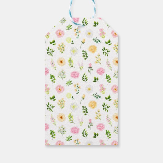 ピンクイエロー結婚フローラありがとう ギフトタグ (裏面)