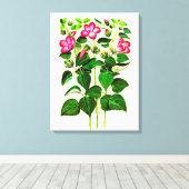 ピンクイタリアンのハイビスカス花 キャンバスプリント (インサイチュ (ウッドフロア))