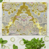 ピンクイタリアンのペイズリーの花 キッチンタオル (折り畳み)