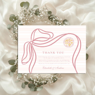 ピンクイタリアンフードスケ結婚ッチ サンキューカード