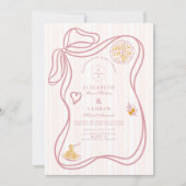 ピンクイタリアンフードスケ結婚ッチ 招待状 (正面)