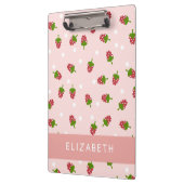 ピンクイチゴかわいいガーリーかわいいエステティックパステル クリップボード (左)