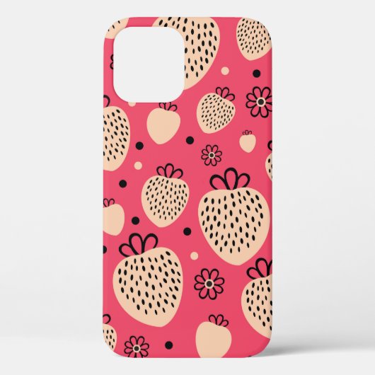 ピンクイチゴの継ぎ目のない模様 Case-Mate iPhoneケース (裏面)