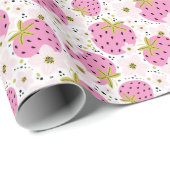 ピンクイチゴ ラッピングペーパー (ロールコーナー)