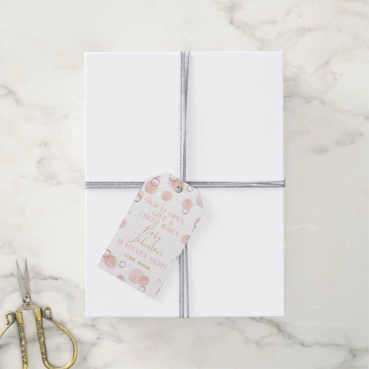 ピンクイッポップ・アートのト彼女のポップメッセージカードシャンパンラベル ギフトタグ (より糸付き)