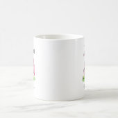 ピンクイニシャルモノグラム名入れ コーヒーマグカップ (中央)