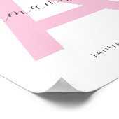 ピンクイニシャル名パーソナライズされた ポスター (角)