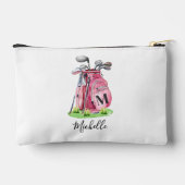 ピンクイニシャル名モノグラム アクセサリーポーチ (裏面)