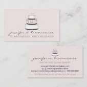 ピンクイベントバースデーパーティープランナー結婚ズケーキ 名刺 (正面/裏面)