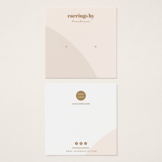 ピンクイヤリングディスプレイ名刺 (正面&裏面)