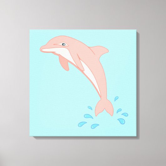 ピンクイルカの桃 キャンバスプリント (正面)
