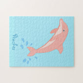 ピンクイルカの桃 ジグソーパズル (横)