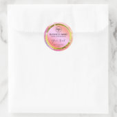 ピンクインク体バター製品ラベル ラウンドシール (バッグ)