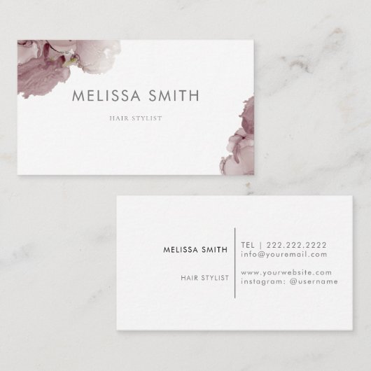 ピンクインク抽象芸術名刺 名刺 (正面/裏面)