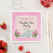 ピンクイングリッシュコテージスタイルブライダルティーパーティーシャワー スタンダードランチョンナプキン (インサイチュ)