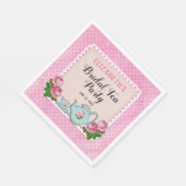 ピンクイングリッシュコテージスタイルブライダルティーパーティーシャワー スタンダードランチョンナプキン (角)