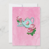 ピンクイングリッシュコテージスタイルブライダルティーパーティーシャワー 招待状 (裏面)