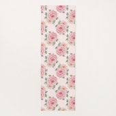 ピンクイングリッシュバラコテージフローラヴィンテージパターン ヨガマット (裏面)