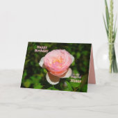 ピンクイングリッシュバラシスターハッピーバースデー カード (正面)