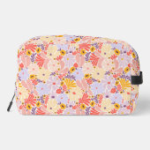 ピンクインスパイアと紫のヴィンテージフローラバッグ ドップキット (裏面)