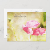 ピンクインスパイアのケシ ポストカード (正面/裏面)