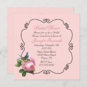 ピンクインスパイアヴィンテージブライダルシャワー招待 招待状 (正面/裏面)