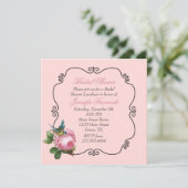 ピンクインスパイアヴィンテージブライダルシャワー招待 招待状 (スタンド正面)