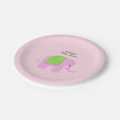 ピンクインディアンゾウ赤ちゃんシャワー ペーパープレート (アングル)