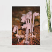 ピンクインディアンパイプワイルドフラワーパーソナライズされた誕生日 カード (正面)