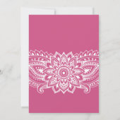 ピンクインディアンペイズリーリハーサルディナー 招待状 (裏面)