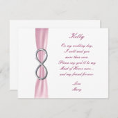 ピンクインフィニティウェディングメイドオブオナーカード 招待状 (正面/裏面)