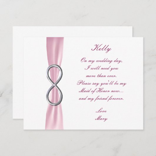 ピンクインフィニティウェディングメイドオブオナーカード 招待状
