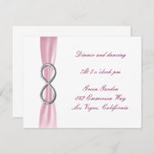 ピンクインフィニティウェディングレセプションハガキ 招待状 (正面/裏面)