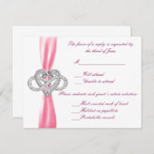 ピンクインフィニティハート応答カード 出欠カード (正面/裏面)