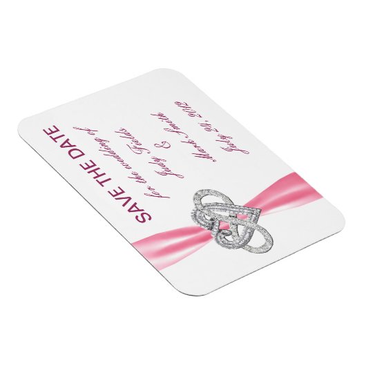 ピンクインフィニティハート日付磁石の保存 マグネット (右側)