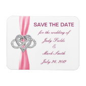 ピンクインフィニティハート日付磁石の保存 マグネット (横)