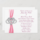 ピンクインフィニティハート結婚式招待状 招待状 (正面/裏面)