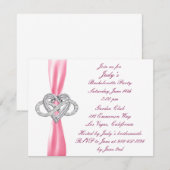 ピンクインフィニティハート ブライズメイドパーティー招待状 招待状 (正面/裏面)