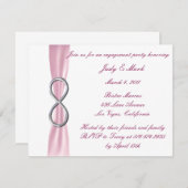 ピンクインフィニティ婚約パーティ招待状 招待状 (正面/裏面)