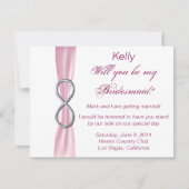 ピンクインフィニティ結婚ズのブライドメードカード 招待状 (正面)