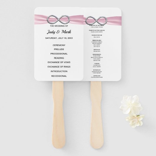 ピンクインフィニティ結婚式 プログラムファン ハンドファン (正面&裏面)